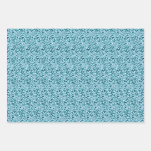 Hübsche Sky Blue Hearts Flat Wrapping Paper Sheets Geschenkpapier Set (Vorderseite 3)