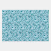Hübsche Sky Blue Hearts Flat Wrapping Paper Sheets Geschenkpapier Set (Vorderseite)