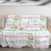 Hübsche Slotdecke mit Namen und Streifen Fleecedecke