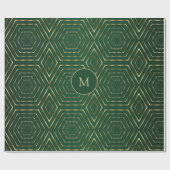 Hübsche Smaragdgrün und goldgeometrisch Geschenkpapier (Flach)