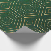 Hübsche Smaragdgrün und goldgeometrisch Geschenkpapier (Ecke)