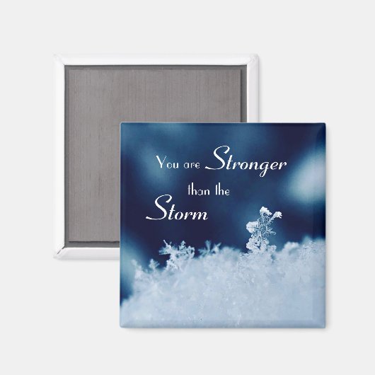 Hübsche Snowflake Affirmation 2 Zoll Square Magnet (Vorderseite/Rückseite)