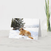 Hübsche Snowscape goldener Retriever-Hundeszene Feiertagskarte (Rückseite)