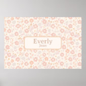 Hübsche Soft-Blume, kundenspezifische Babynamen Ar Poster (Vorne)