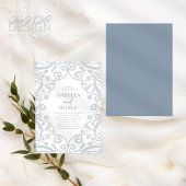 Hübsche Soft Dusty Blue Silver Floral Lace Wedding Einladung