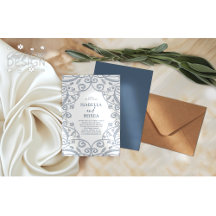 Hübsche Soft Dusty Blue Silver Floral Lace Wedding