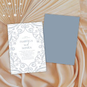 Hübsche Soft Dusty Blue Silver Floral Lace Wedding Einladung