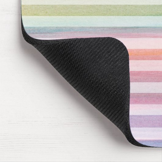 Hübsche Soft Stripes farbiges Wasserfarbmuster Mousepad (Ecke)