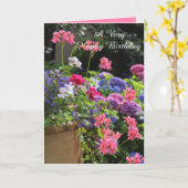 Hübsche Sommer-Blume Geraniens in einem Topf Karte (Gelbe Blume)