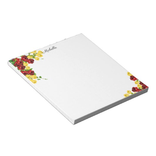Hübsche Sommer-Blume Notepad IHRER TEXT Notizblock (angewinkelt)