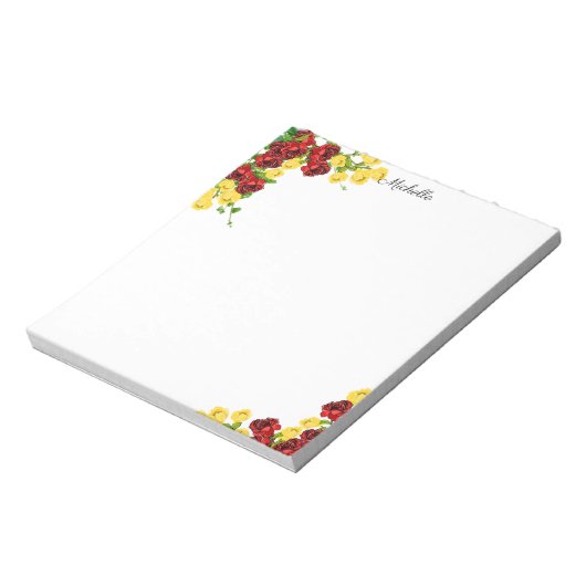 Hübsche Sommer-Blume Notepad IHRER TEXT Notizblock (Rotiert)