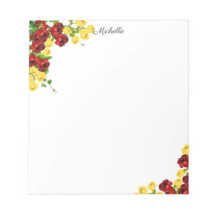Hübsche Sommer-Blume Notepad IHRER TEXT Notizblock