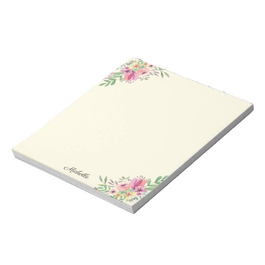 Hübsche Sommer-Blume Notepad IHRER TEXT Notizblock (Rotiert)