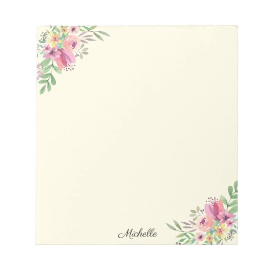 Hübsche Sommer-Blume Notepad IHRER TEXT Notizblock (Vorderseite)