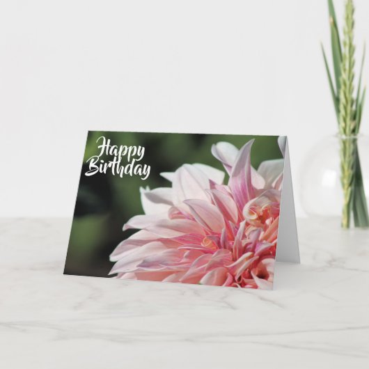 Hübsche Sommer-Dahlie-Gruß-Karte Karte (Vorderseite)