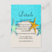 Hübsche Sommer-Strand-Hochzeitdetails Begleitkarte (Vorderseite)