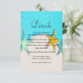 Hübsche Sommer-Strand-Hochzeitdetails Begleitkarte (Stehend Vorderseite)