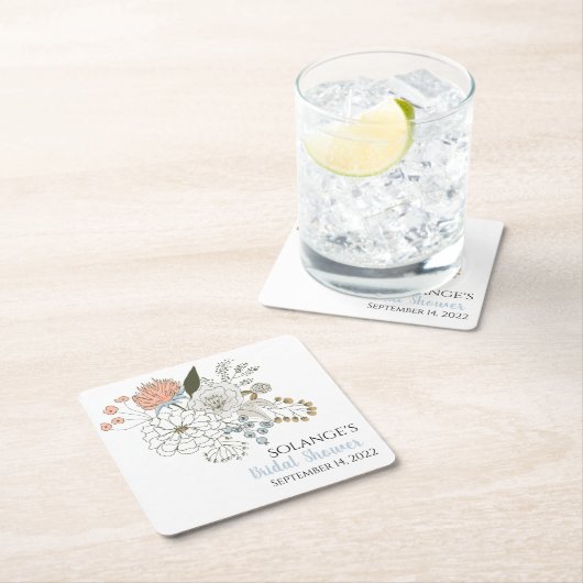 Hübsche Sommerfloralen in Rosa Rechteckiger Pappuntersetzer (Vor Ort)