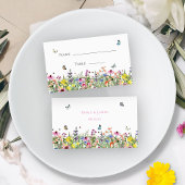Hübsche Sommerhochzeit bei Wildblumen Platzkarte