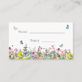 Hübsche Sommerhochzeit bei Wildblumen Platzkarte (Vorderseite)