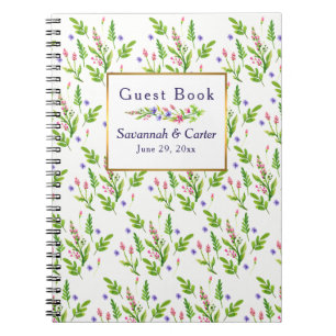 Hübsche Sommerzeit-Blume Hochzeiten Gästebuch Notizblock