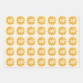 Hübsche Sonnen-Hasen-Blumen-Muster-Geschenkverpack Geschenkpapier Set (Vorderseite)