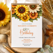 Hübsche Sonnenblume 18. Geburtstag Einladung