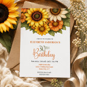 Hübsche Sonnenblume 30. Geburtstag Einladung