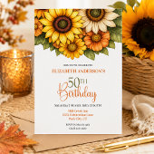 Hübsche Sonnenblume 50. Geburtstag Einladung