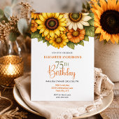 Hübsche Sonnenblume 75. Geburtstag Einladung