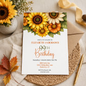 Hübsche Sonnenblume 99. Geburtstag Einladung