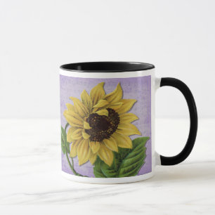 Hübsche Sonnenblume auf Blatt-Musik Tasse