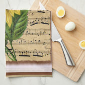 Hübsche Sonnenblume auf Musik Küchentuch (Viertel Falte)