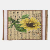 Hübsche Sonnenblume auf Musik Küchentuch (Horizontal)