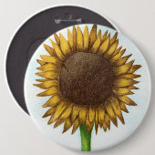 Hübsche Sonnenblume Button (Vorne & Hinten)