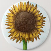 Hübsche Sonnenblume Button (Vorderseite)