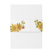 Hübsche Sonnenblume Elegantes Script Blumenhochzei Einladungsbanderole (Rückseitenbeispiel)