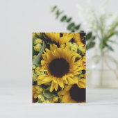 Hübsche Sonnenblume Kleine Blume Bouquet Postkarte (Stehend Vorderseite)