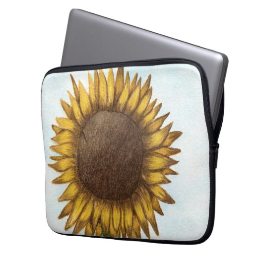 Hübsche Sonnenblume Laptopschutzhülle (Vorderseite Links)