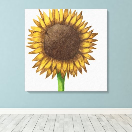 Hübsche Sonnenblume Leinwanddruck (Insitu (Holzboden))