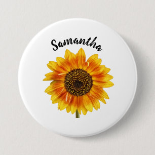 Hübsche Sonnenblume Personalisiert Button