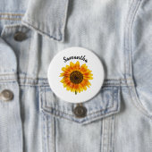 Hübsche Sonnenblume Personalisiert Button (Beispiel)