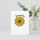 Hübsche Sonnenblume Personalisiert Postkarte (Stehend Vorderseite)