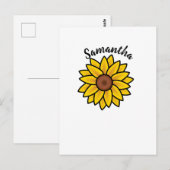 Hübsche Sonnenblume Personalisiert Postkarte (Vorne/Hinten)