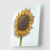 Hübsche Sonnenblume Quadratische Wanduhr (Winkel)