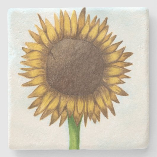 Hübsche Sonnenblume Steinuntersetzer (Vorderseite)