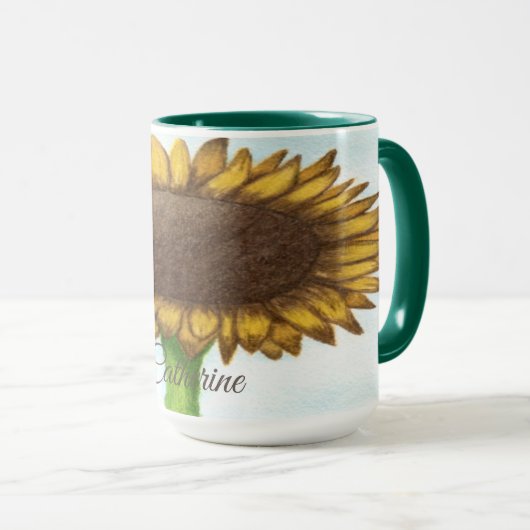 Hübsche Sonnenblume Tasse (VorderseiteRechts)