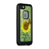 Hübsche Sonnenblume und Schmetterling LifeProof iPhone Hülle (Hinten/Rechts)