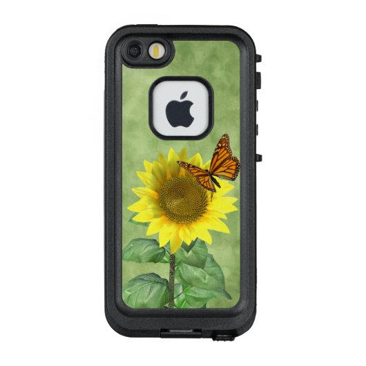 Hübsche Sonnenblume und Schmetterling LifeProof iPhone Hülle (Rückseite)