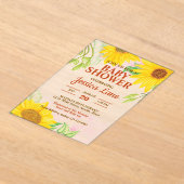 Hübsche Sonnenblumen-Baby-Party Acryleinladungen (Ablage )